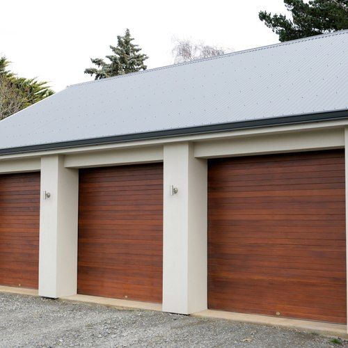 Horizontal and Vertical Cedar Garage Door