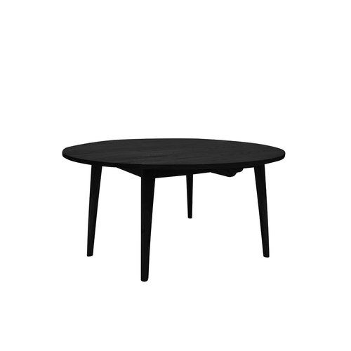 Vaasa Round Oak Dining Table Matte Black - 150cm
