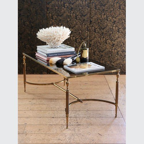 Neoclassical Brass And Glass Brass Coffee Table