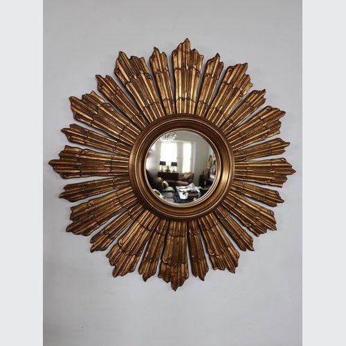 Louis XIV Style French Gilt Wood Sunburst Mirror