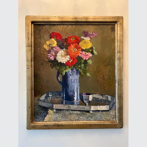 Oil on Canvas "Still Life with a Bouquet of Flowers"