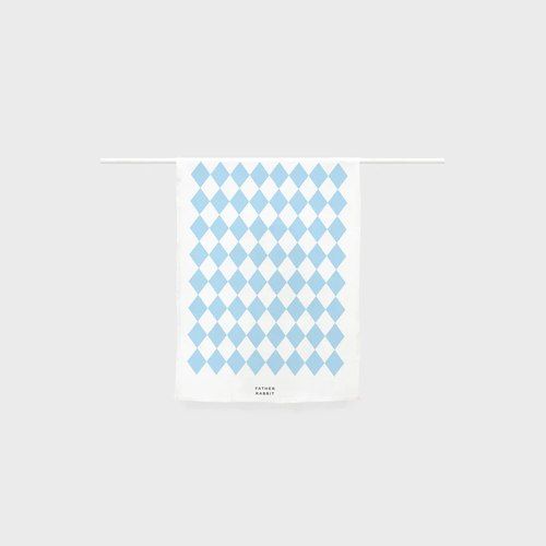 Blue Diamonds Linen Tea towel by Father Rabbit | 100% Linen