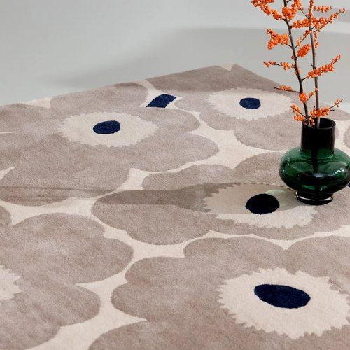 Marimekko Unikko Greige Designer Floor Rug