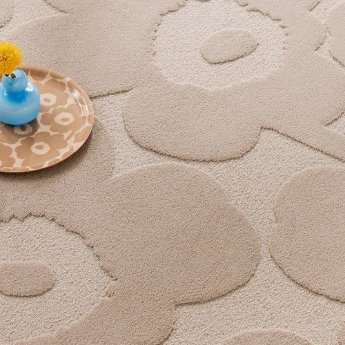 Marimekko Unikko Light Beige Designer Floor Rug