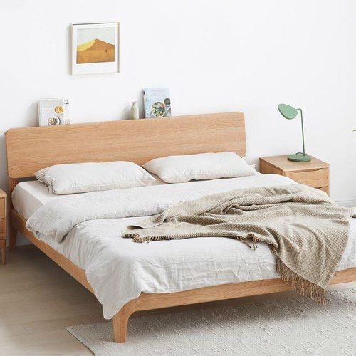 Berlin Natural Solid Oak Queen Size Bed