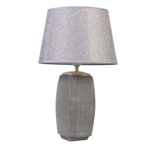 Trellis Textured Lamp With Grey Shade