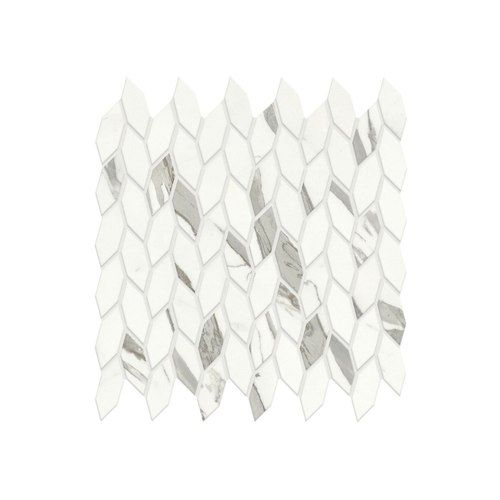 Statuario Supremo Twist Satin Mosaic | Tile Space