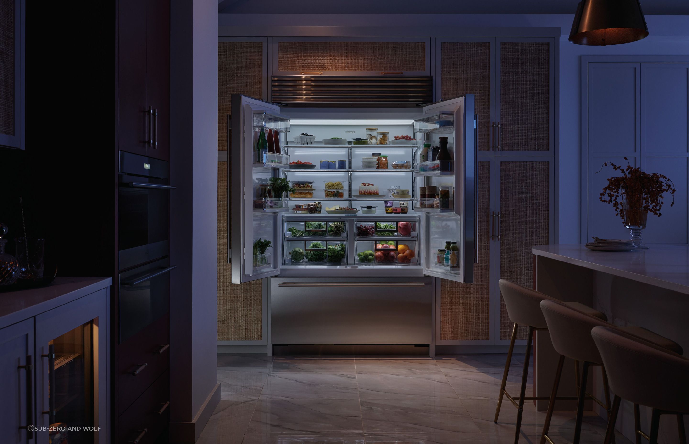 Sub-Zero &amp; Wolf’s features individual shelf illumination within fridge interiors and innovative cleaning nanotechnology.