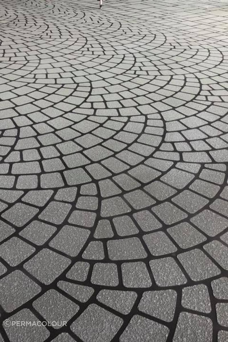 Decorative Overlay can be used to achieve a variety of looks, including cobblestones.