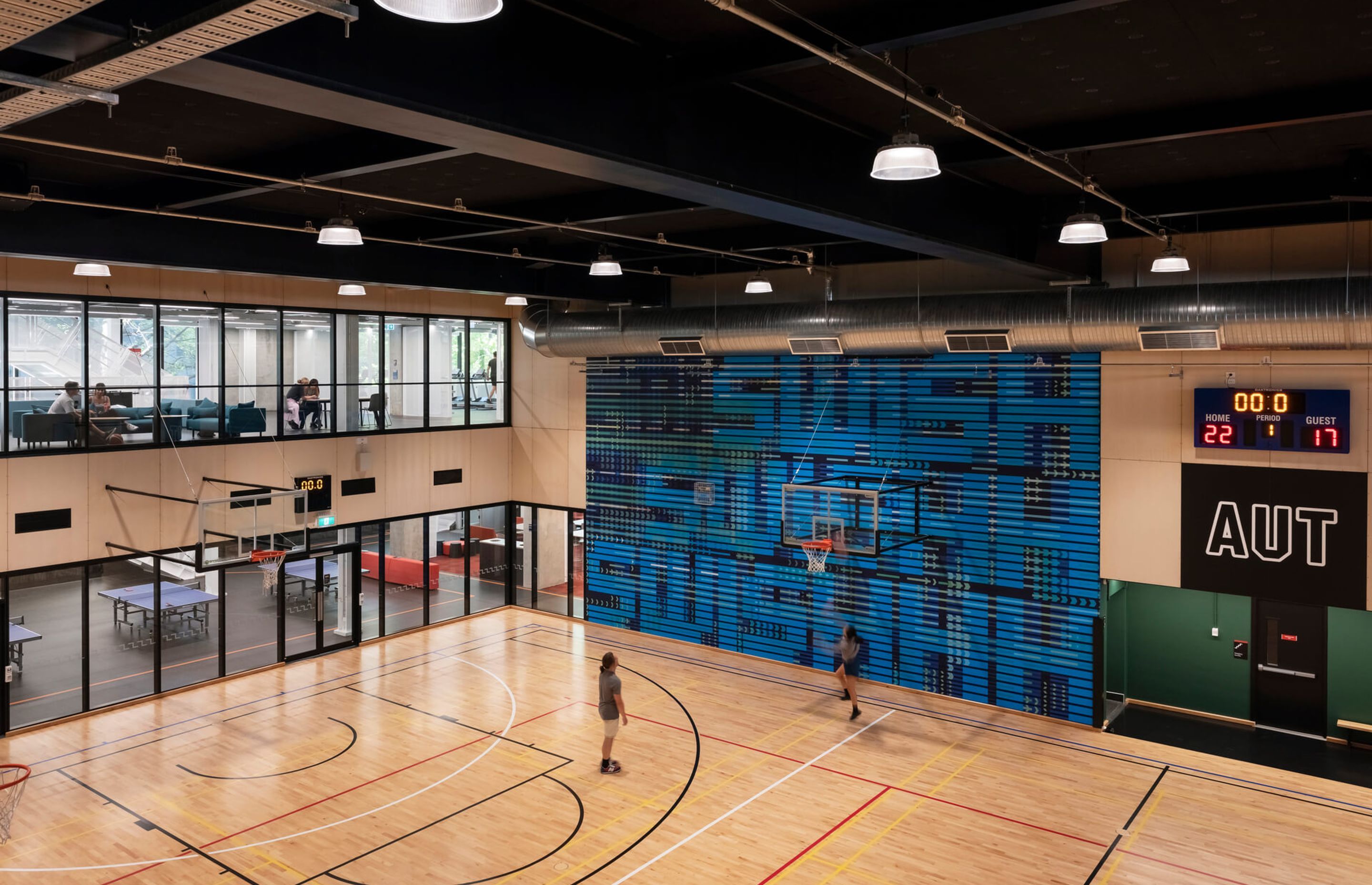 CustomCoat was the process of choice for acoustics specialists Asona, when they fabricated and installed veneered panels at the Sports Hall at AUT’s Te Āhuru Recreation Centre. 