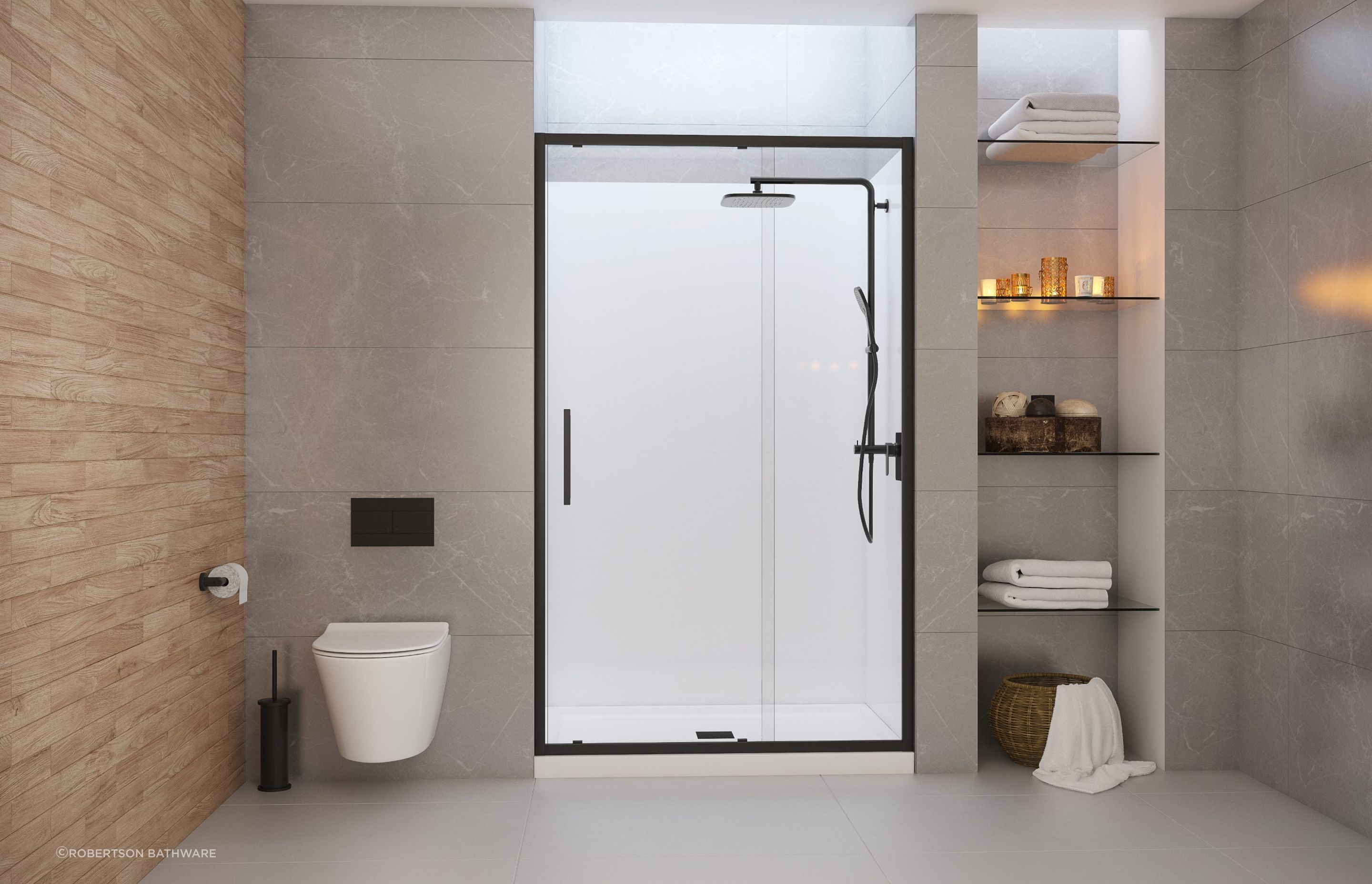 The Elementi Evolve Showers feature safety glass tested to the AS NZS 2208 standard and a 5mm safety lip to help prevent leakage.