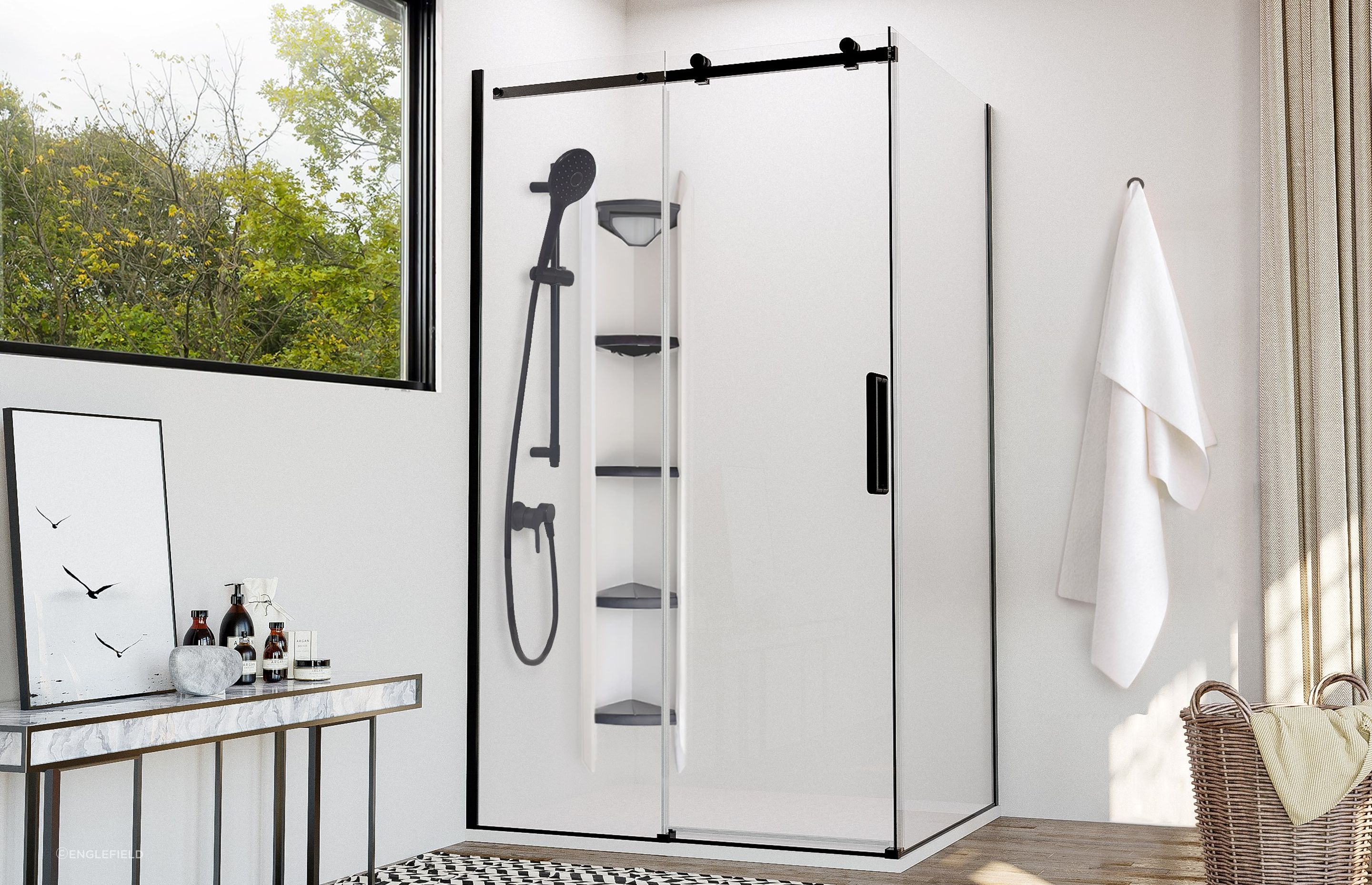 A high-quality shower enclosure like the Evora Frameless Shower offers a cosy and luxurious showering experience.