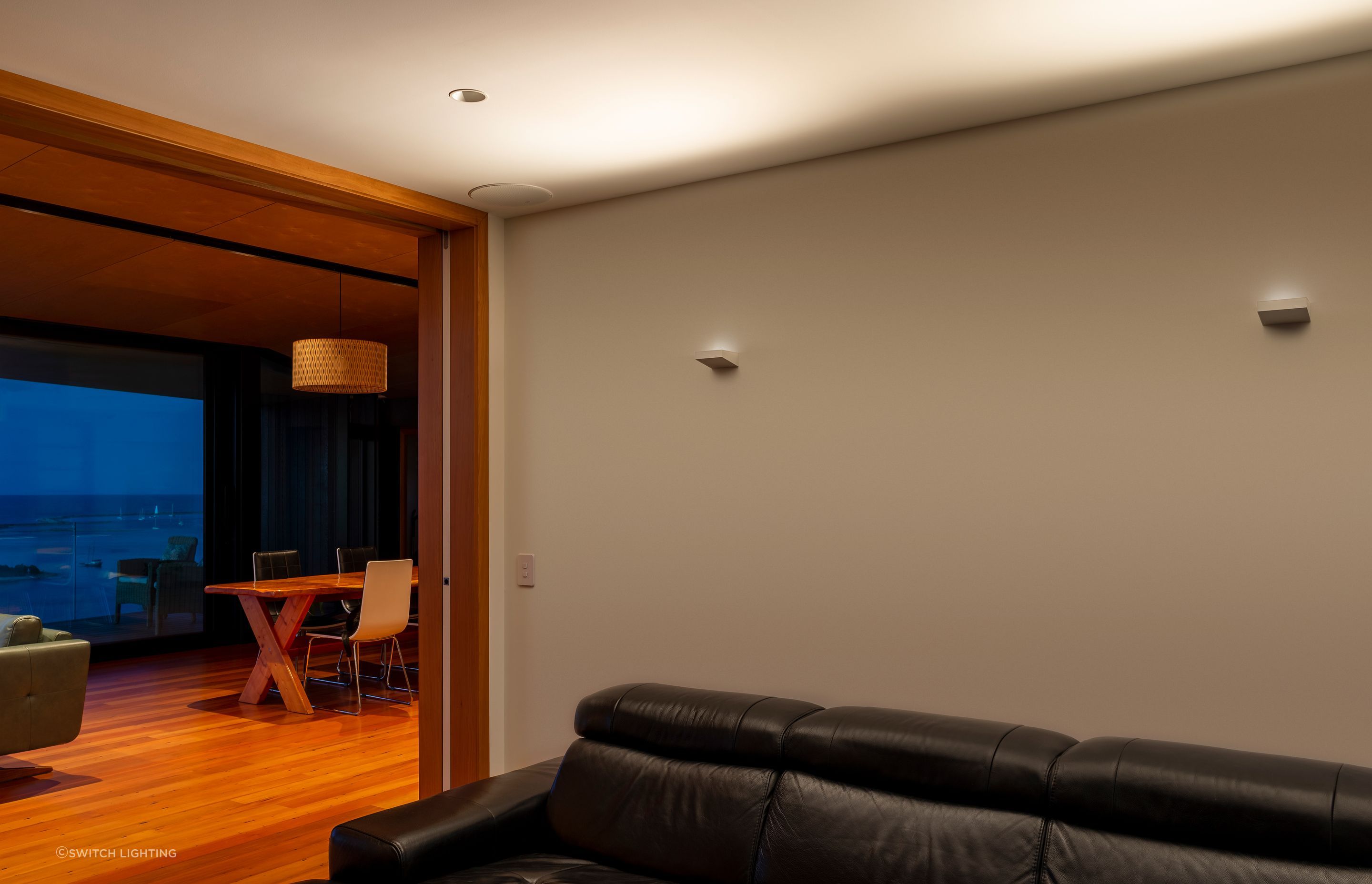 The Cirro Ceiling Washers light this media room without creating glare.