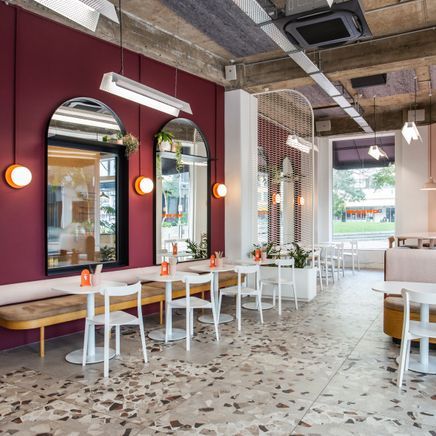 Old-school diner meets contemporary café in this Hamilton eatery fit-out