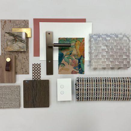 'Rich Earth' materials board styled by Hayley Dryland