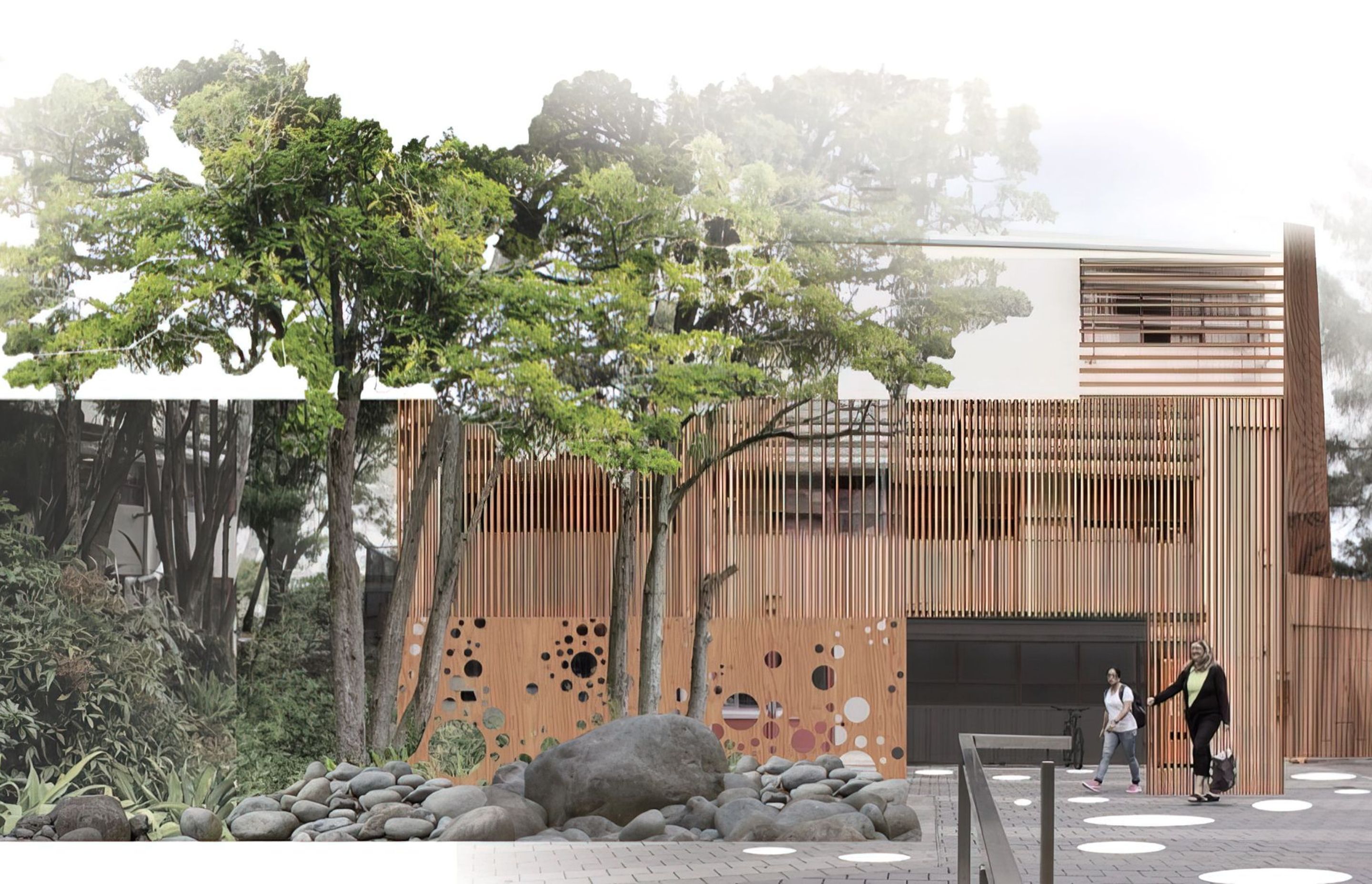 Many of the projects Peter has been working on with his firm recently have been focused on weathertightness and creating healthy environments for schools and community buildings. | Concept for University of Waikato Block AG entrance foyer upgrade