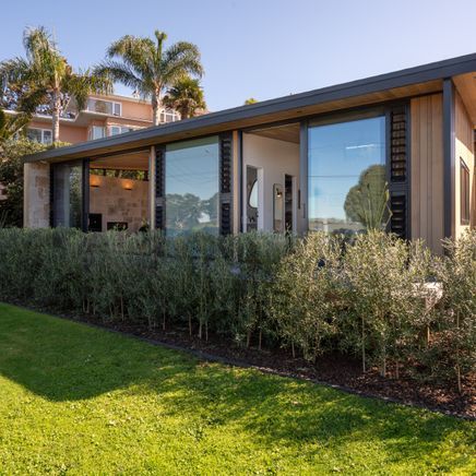This waterside oasis maintains a connection with the outdoors