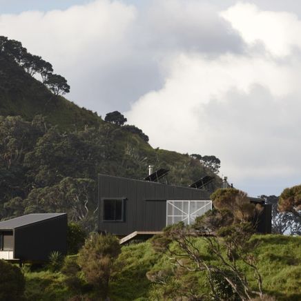 A Great Barrier Island bach where two forms meet in conversation