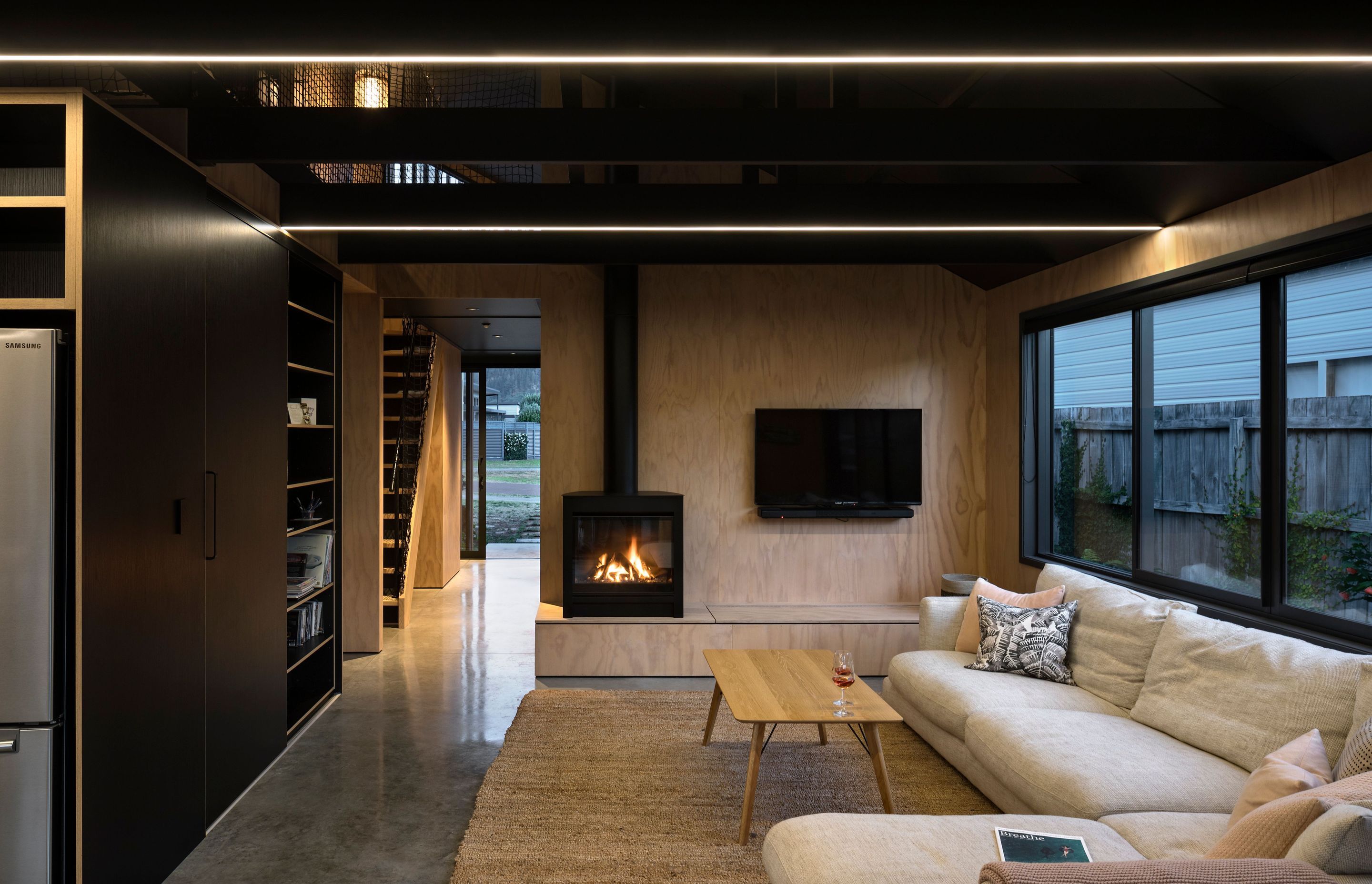 The inclusion of the fireplace means that Teranui can be used year-round.