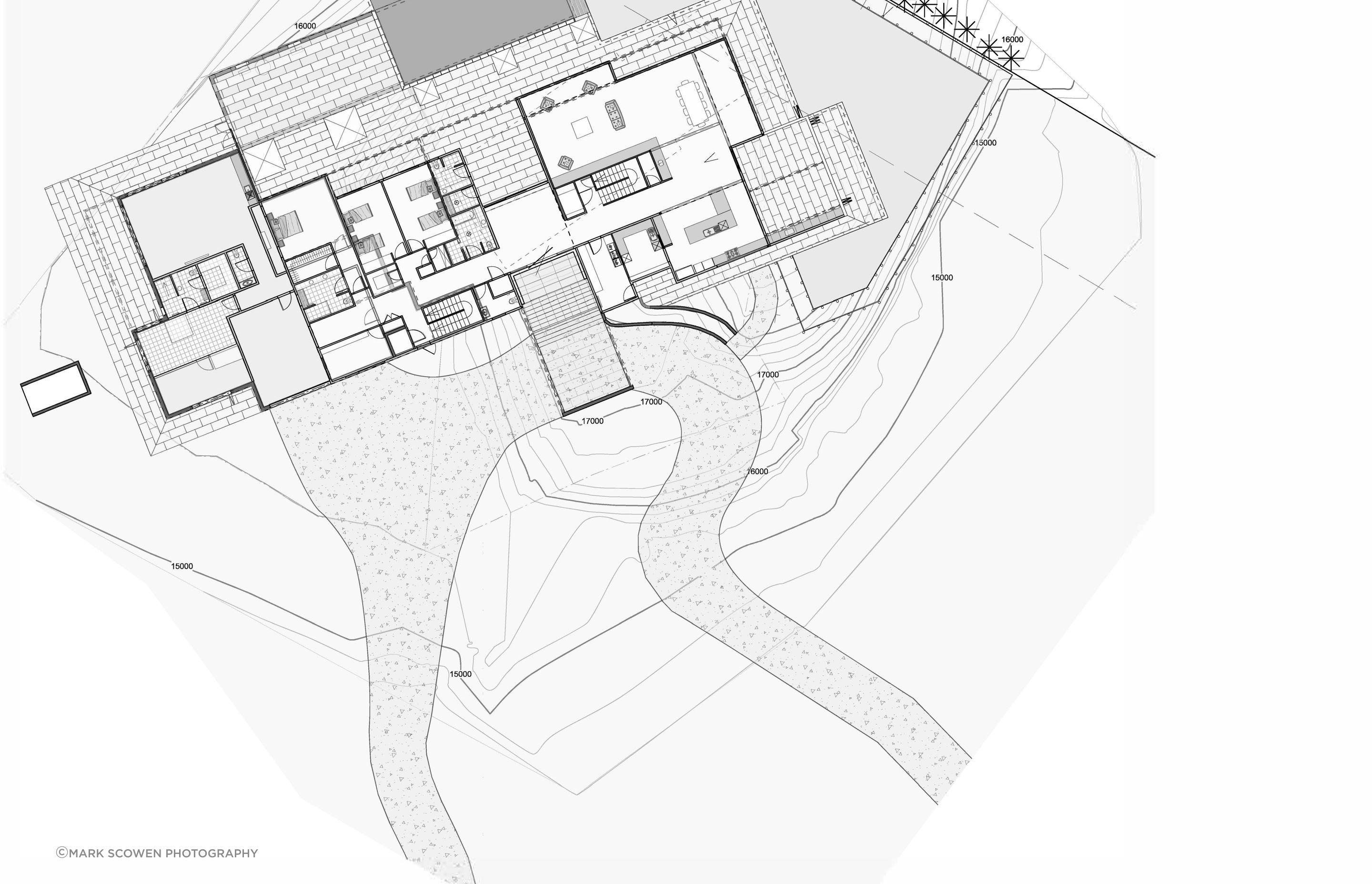 Three Kings House site plan by Arcline Architecture. 