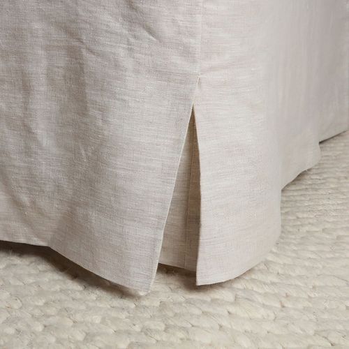 French Flax Linen Bed Skirt - Natural Oat - Queen