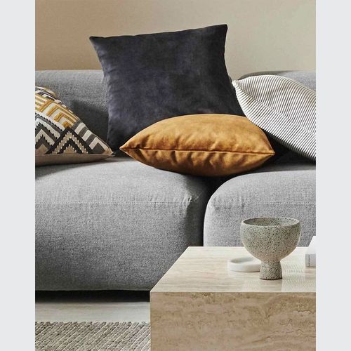 Weave Home Ava Velvet Cushion - Coal | 50 x 50cm