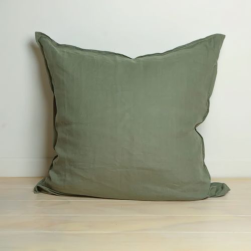 100% French Flax Linen Euro Pillowcase - Lichen