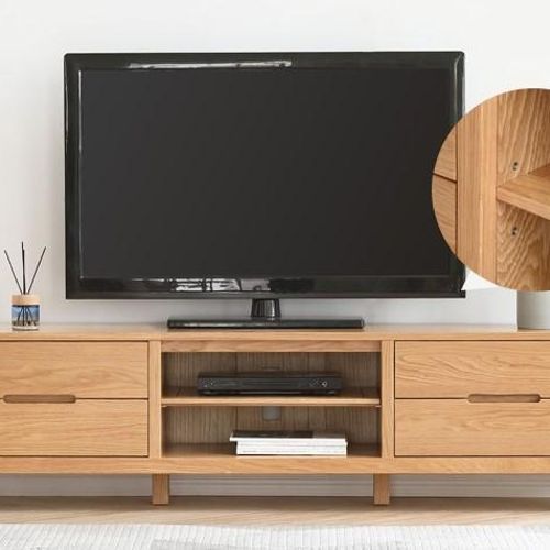 Humbie Solid Oak Large TV Unit