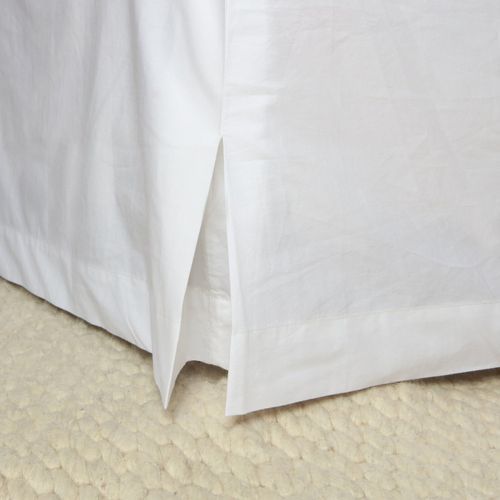 100% Stonewashed Cotton Bed Skirt- White