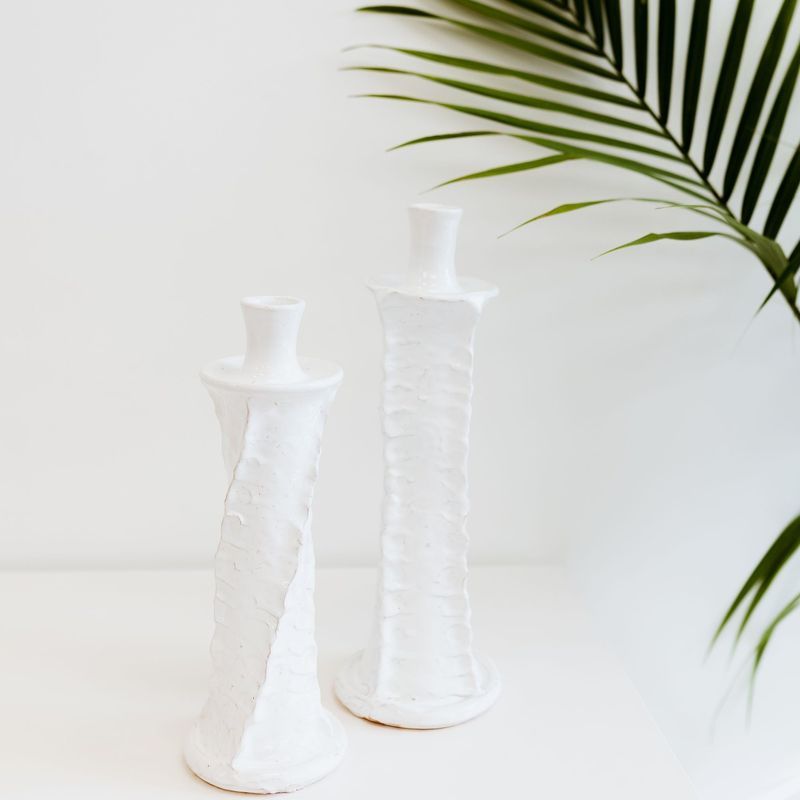 Moroccan Candle Holder - White