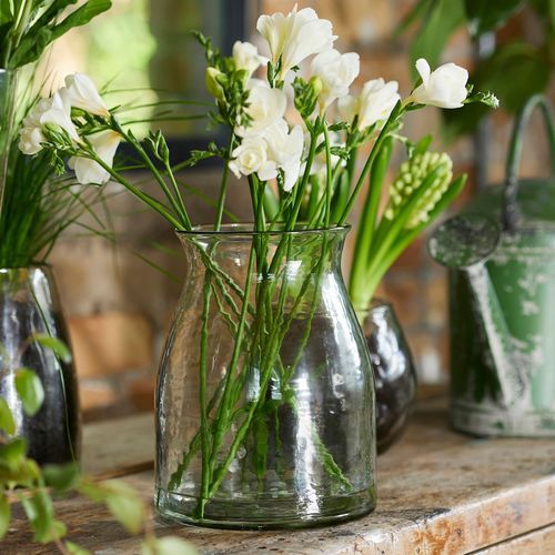 Dappled Clear Fluted Vase