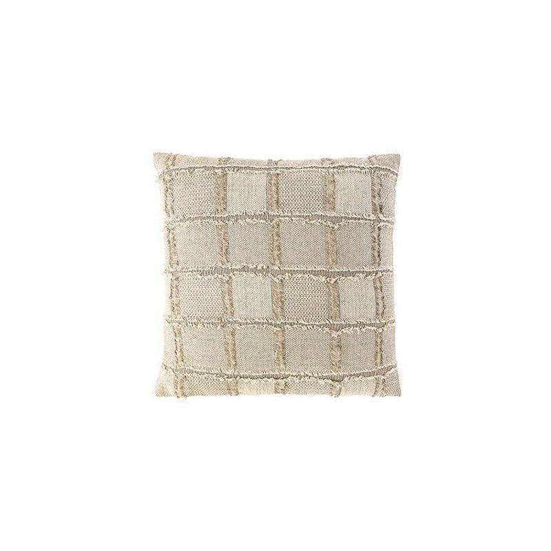 Bedu Linen Fringed Cushion Natural 60x60