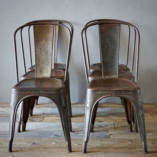 Set of 6 Vintage French Tolix Chairs