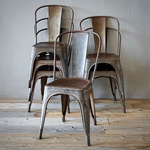 Set of 6 Vintage French Tolix Chairs