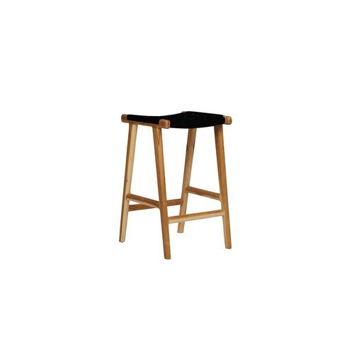 Jerry Counter Stool Flat Leather - Black