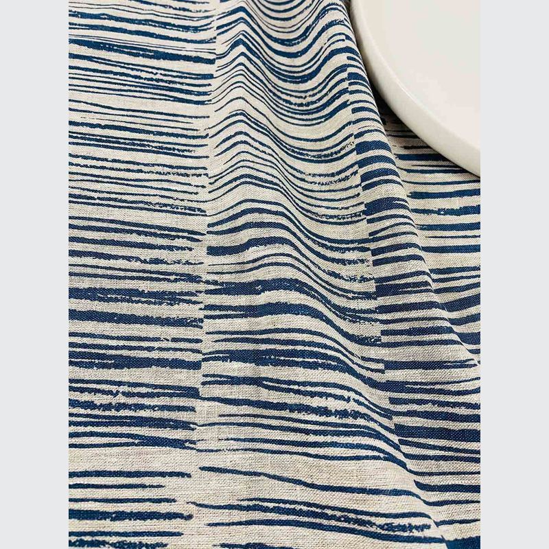 Hand-printed 100% Linen Tea Towel - Twigs, Navy Blue