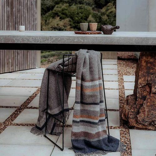 Weave Home Lawrence Throw - Navy | 100% Wool | Large Size