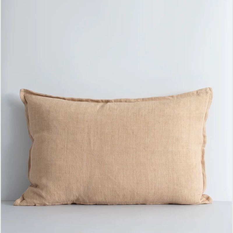 Baya Arcadia Handwoven Linen Cushion - Toasted Coconut
