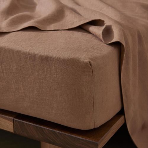 Ravello Linen Fitted Sheet - Biscuit | Weave Home