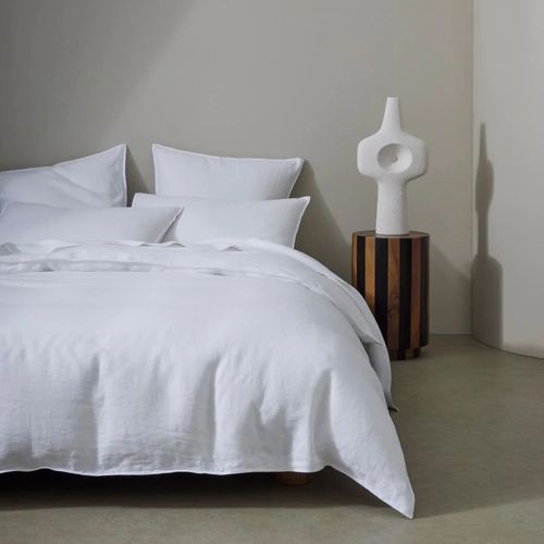 Ravello Linen Quilt Cover - White | Weave Home