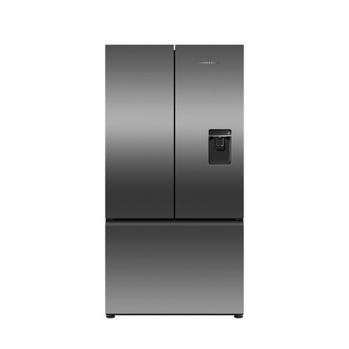 Freestanding French Door Refrigerator Freezer, 90cm, 569L, Ice & Water, Black Stainless Steel