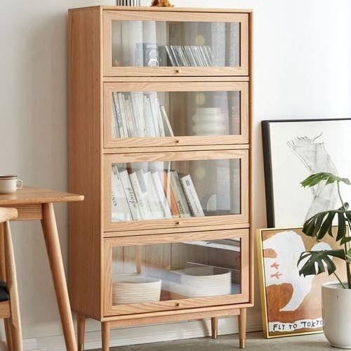 Latvia Designer Solid Oak Display Bookcase Unit