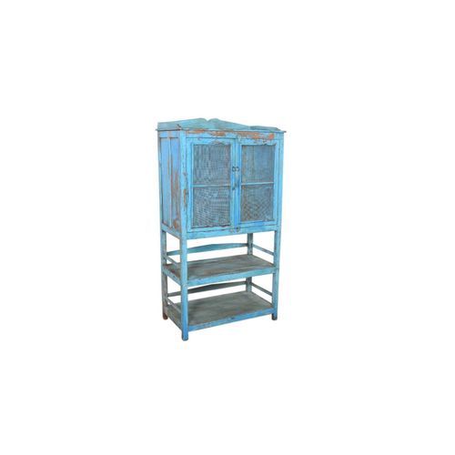Original Wooden Mesh Cabinet with Shelving