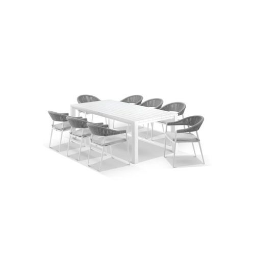Cove Outdoor Dining 8 Set | White