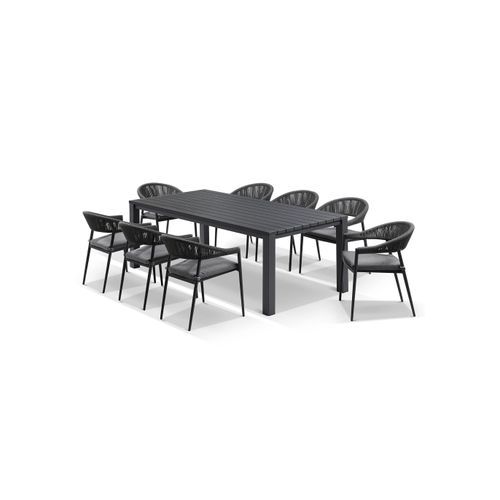 Cove Outdoor Dining 8 Set | Charcoal