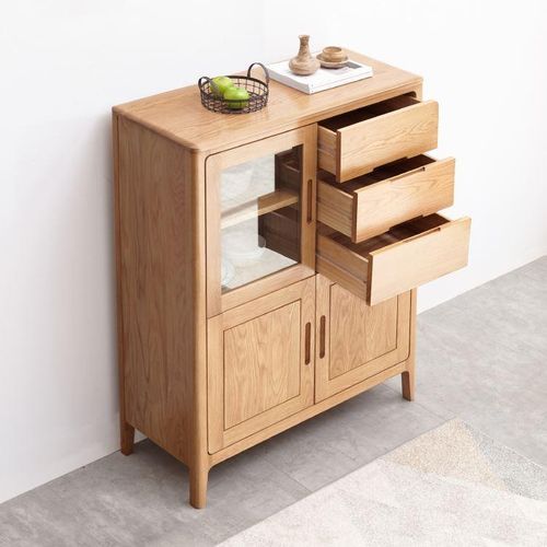 Seattle Natural Solid Oak Tall Sideboard