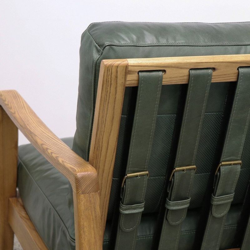 Reid Leather 2 Seater Sofa - Green