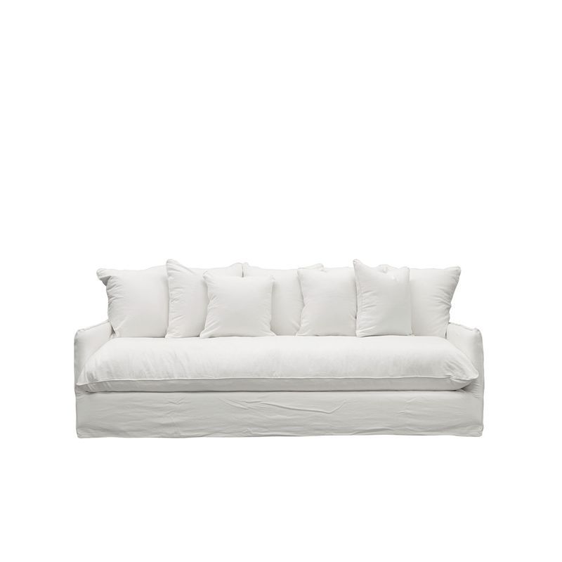 Lotus Slipcover 3 Seater Sofa - White