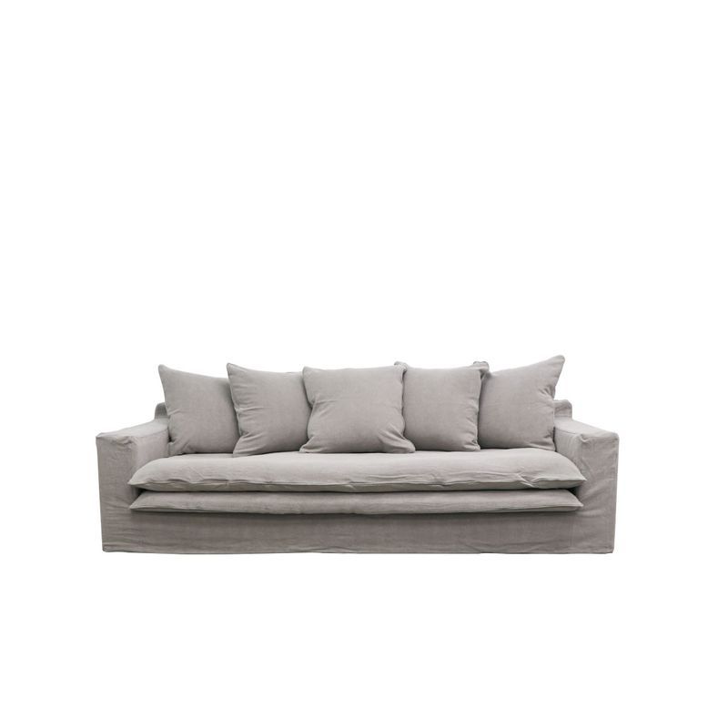 Keely Slipcover Sofa 3 Seater - Cement