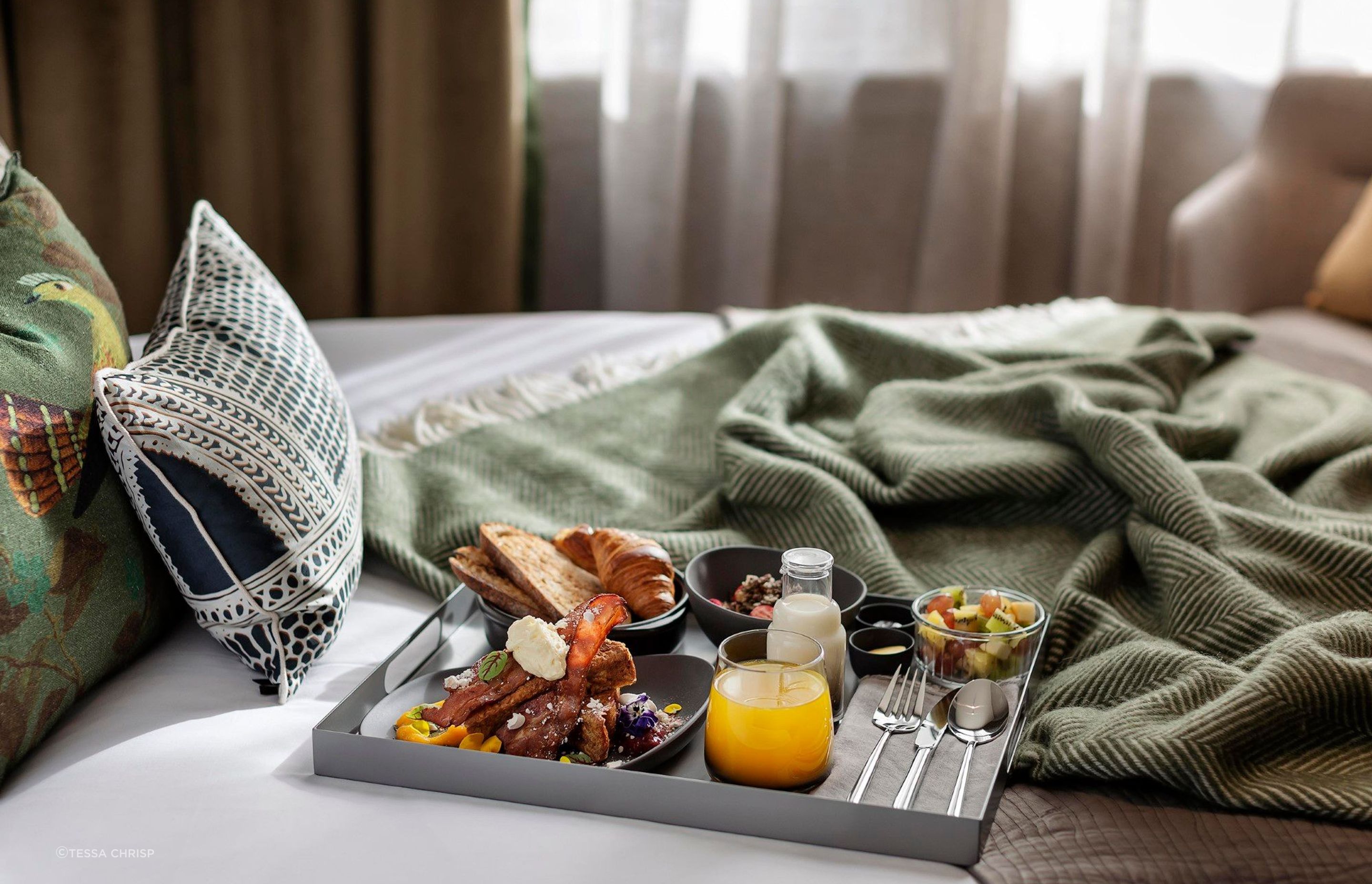 The breakfast tray was designed in collaboration with the onsite chef to perfectly cater for the hotel's breakfast offering.